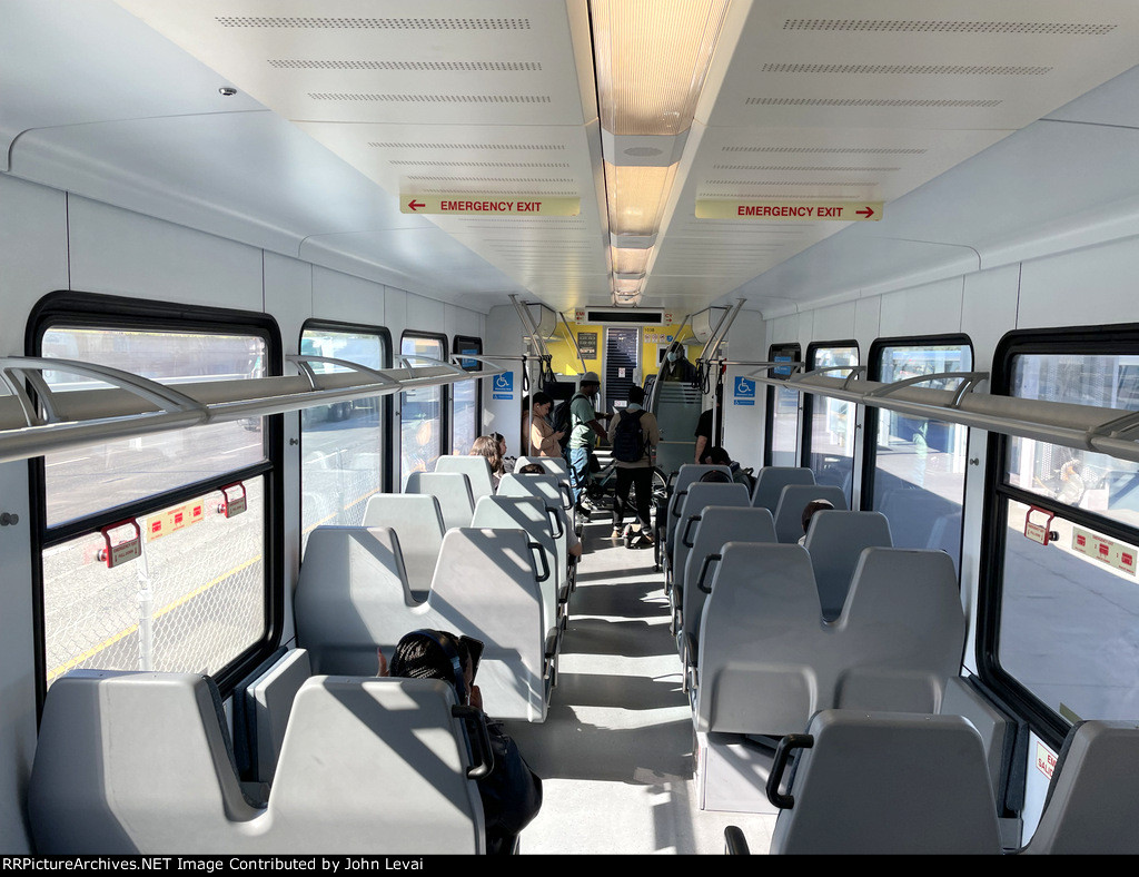 interior of the eBART Stadler Car